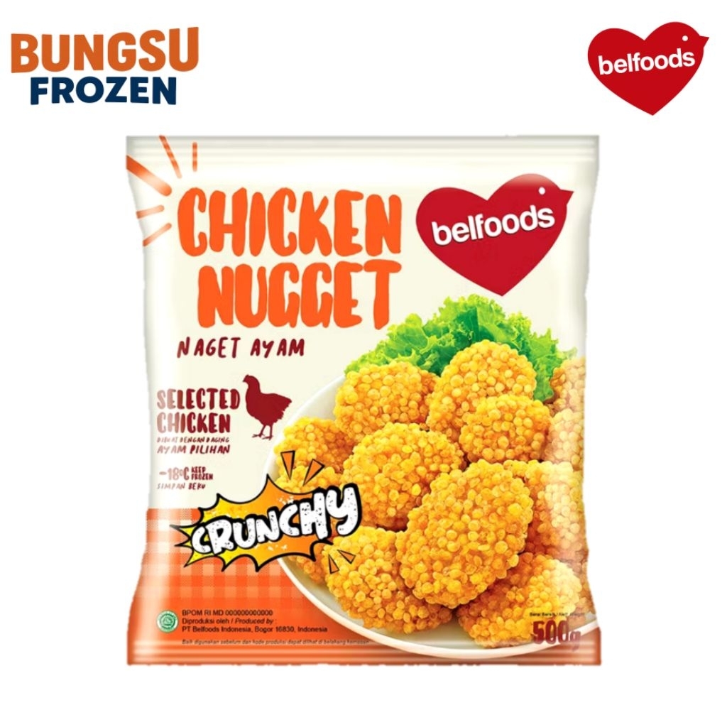 

Belfoods Chicken Nugget Crunchy 500 gr | Naget Ayam Crispy