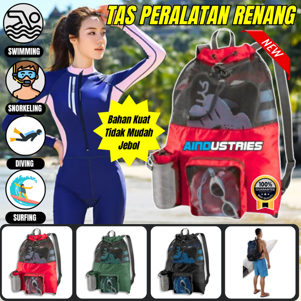 Tas Renang Jaring Sekolah Ekskul Renang Anak Serbaguna tas renang jaring travel