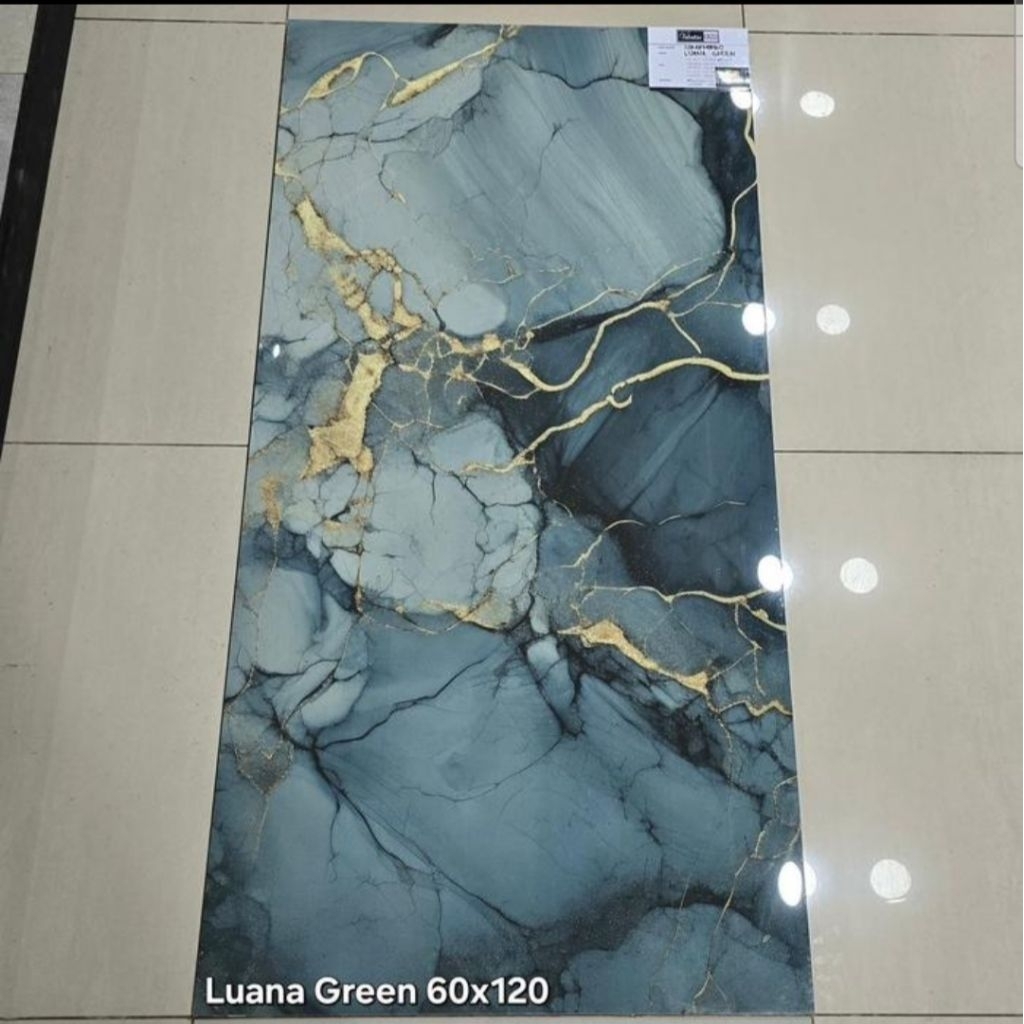 GRANIT MURAH 60X120 CM CORAK GOLD SAKARMARBO LUANA GREEN GLAZED POLISH