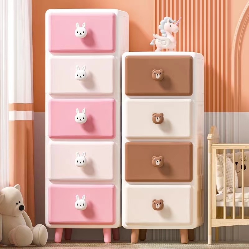 ✅COD Lemari Pakaian Anak✅Lemari pakaian plastik 3-6 Lapis dengan Laci/Lemari Penyimpanan Lebar 35cm/