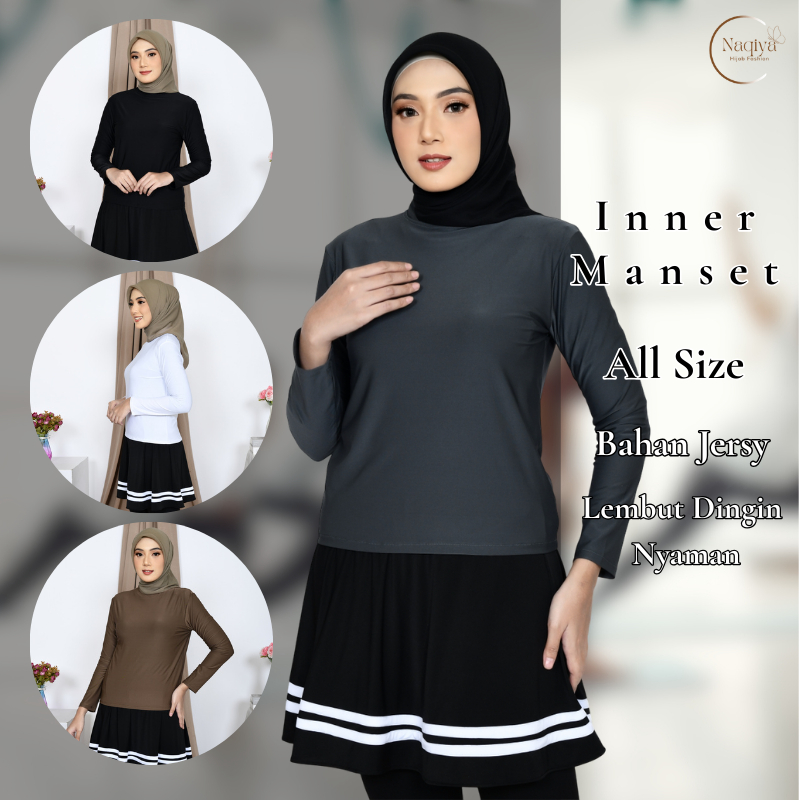 Inner Blus Daleman Baju Wanita Muslimah Manset Polos Atalya Hijab Daleman Baju Olahraga Sporty