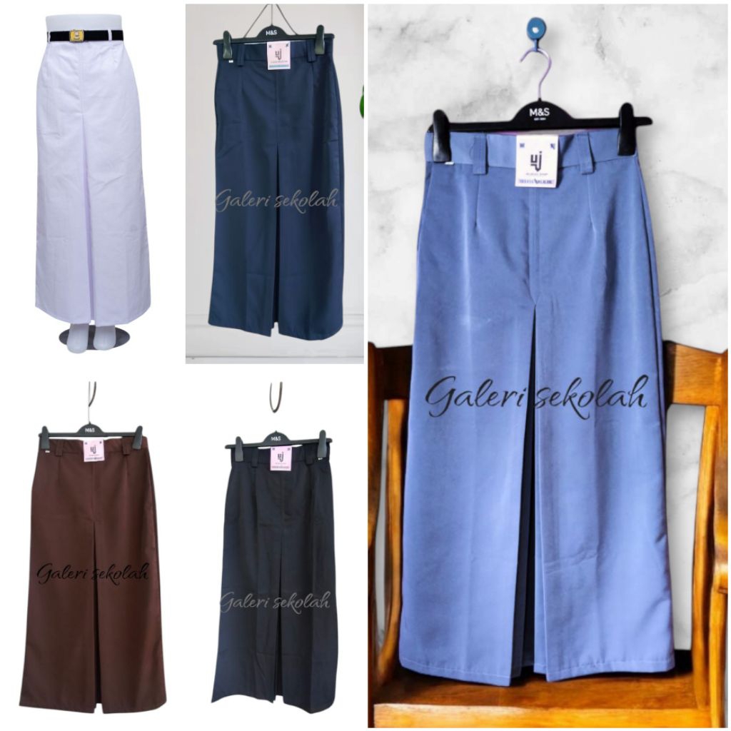 ROK SPAN REMPEL 1 BELAH TENGAH DEPAN SMP/SMA,Rok sekolah span SMP/SMA rempel satu belah depan