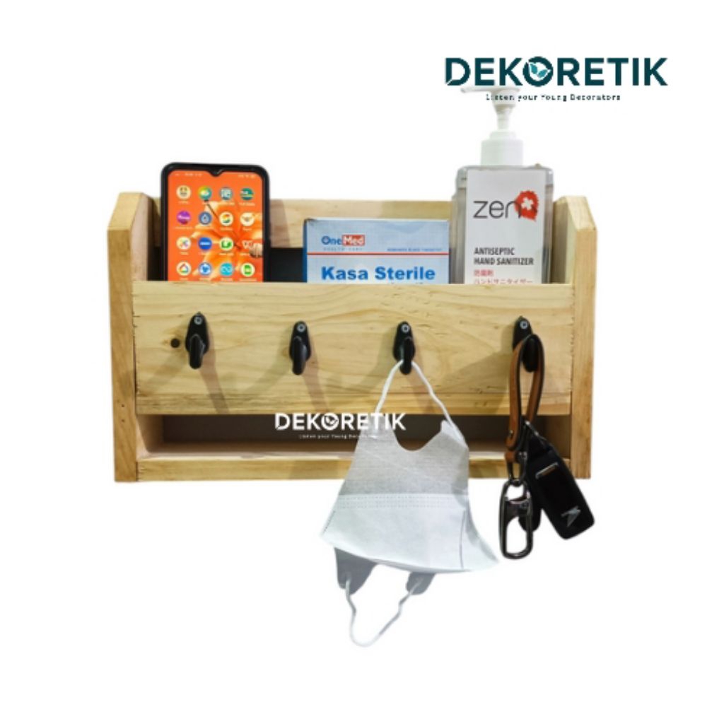 Rak Kayu Dinding Tempel Gantungan Kayu Hiasan Dinding Dekorasi Kamar