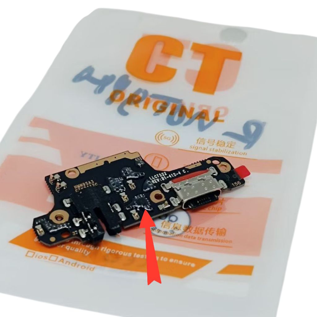 CT | Papan Charger + Ic Xiaomi Redmi Note 9 Pro 5G Con H/F MIC Full Komponen Aisi - Flexi Flexibel F