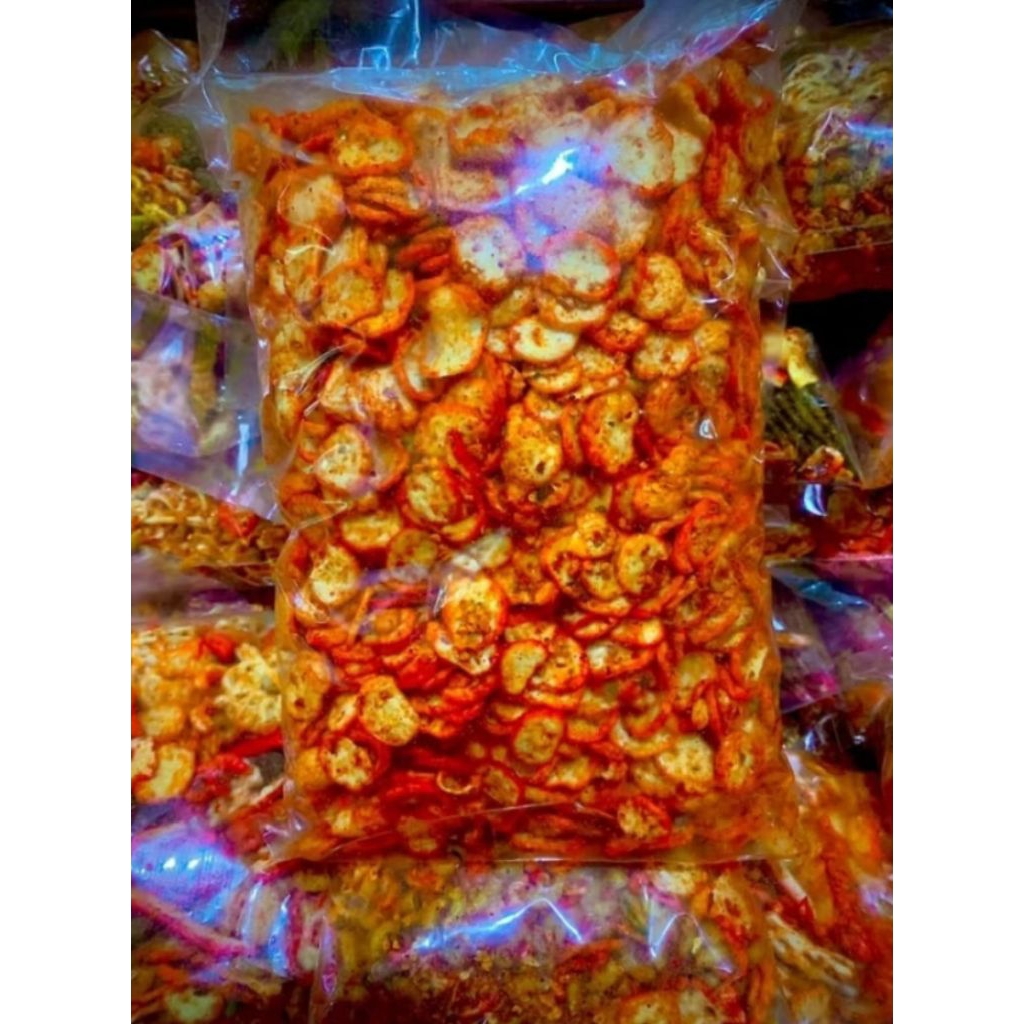 

Seblak kering kerupuk bawang Extra pedas daun jeruk kemasan 1kg