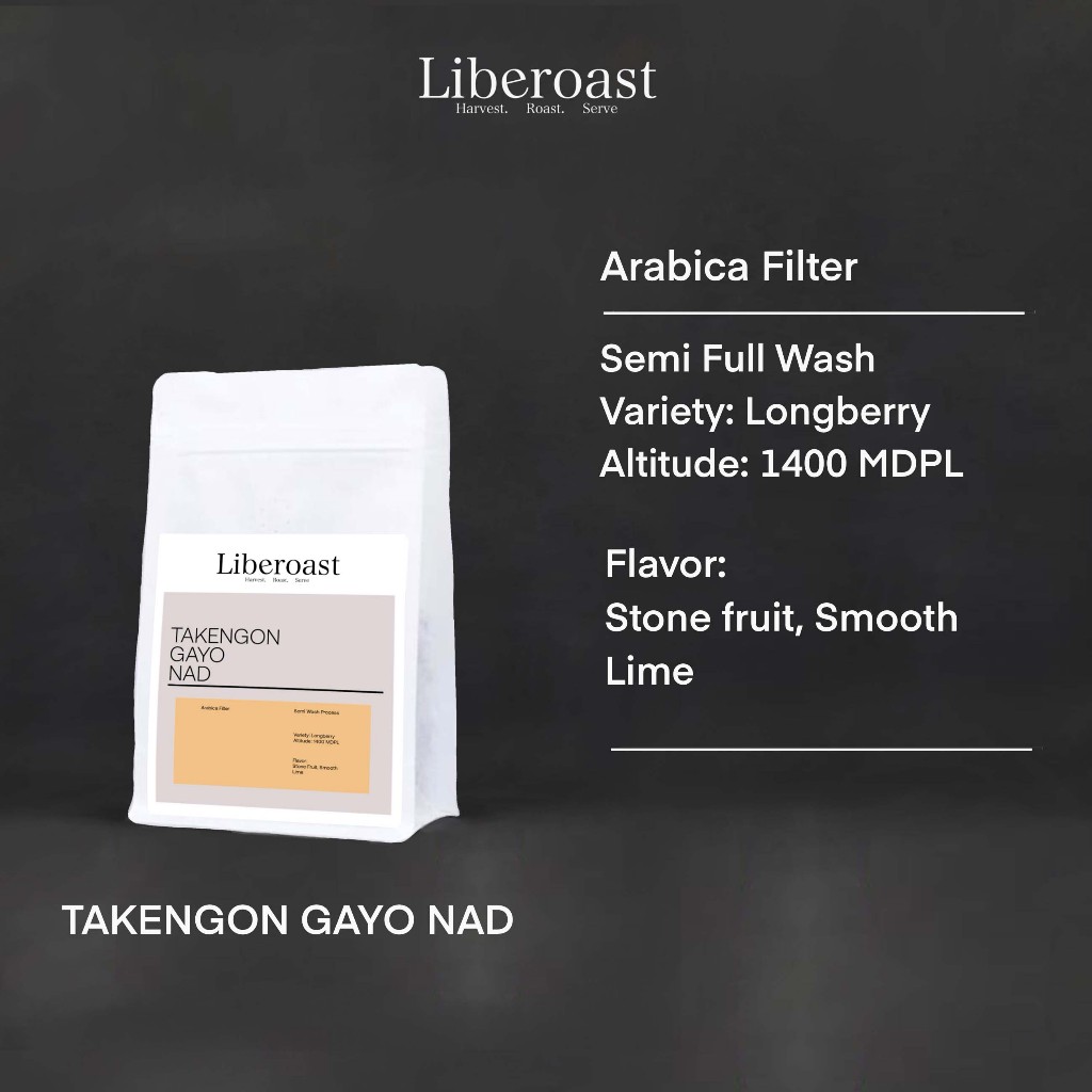 

Liberoast Biji Kopi Arabika Specialty Filter Gayo Aceh Semi Wash Process