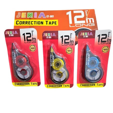 

TERMURAH TIP EX 12m ROLL JENIA LONG tip-ex roll terbaik ORIGINAL Tipe-X Kertas / Corection Tape Jenia 12M Kartun Lucu Tip X Tipex / Tipe X / Tipe-ex correction