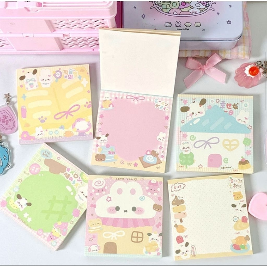

(PK006) 50LBR Cute Aesthetic Korean sticky notes | Notes kecil sticker buku tulis estetik | Post It Notes Character | Kawaii Memo Note | Tempelan Kertas Catatan | Memo Pad Sticky Paper