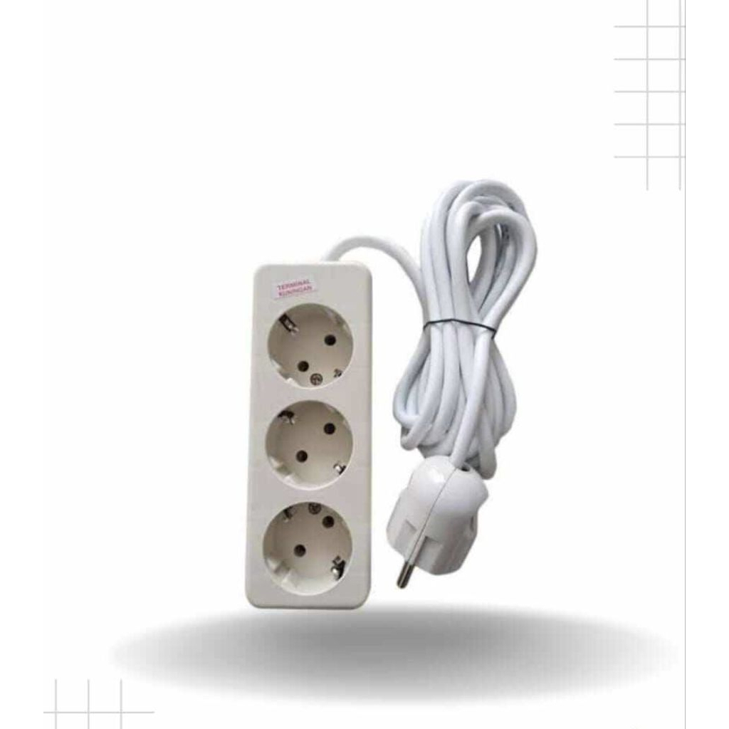 Uticon Stop Kontak Rakitan 3 Lubang Panjang Kabel 1m s/d 5m || Stop Kontak Uticon Terminal Kuningan