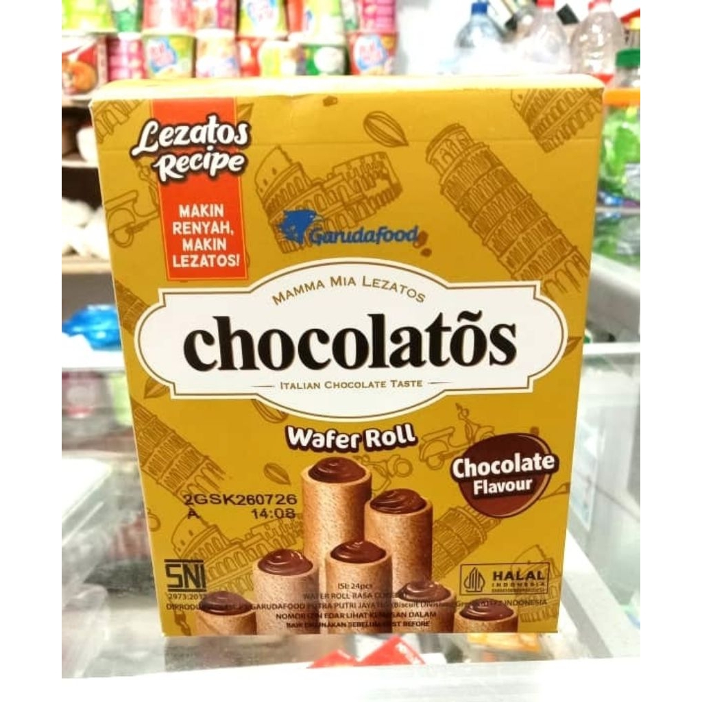 

chocolatos wafer roll 1 box isi 24