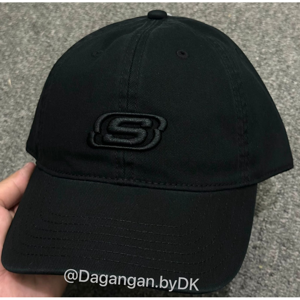 Topi Running Skechers 3D Logo Original 100% Full Black
