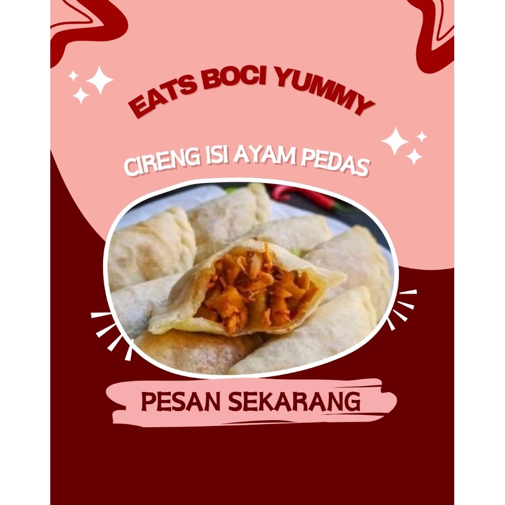

Promo Cireng Jumbo isi ayam pedas Ori tanpa bumbu isi 5pcs