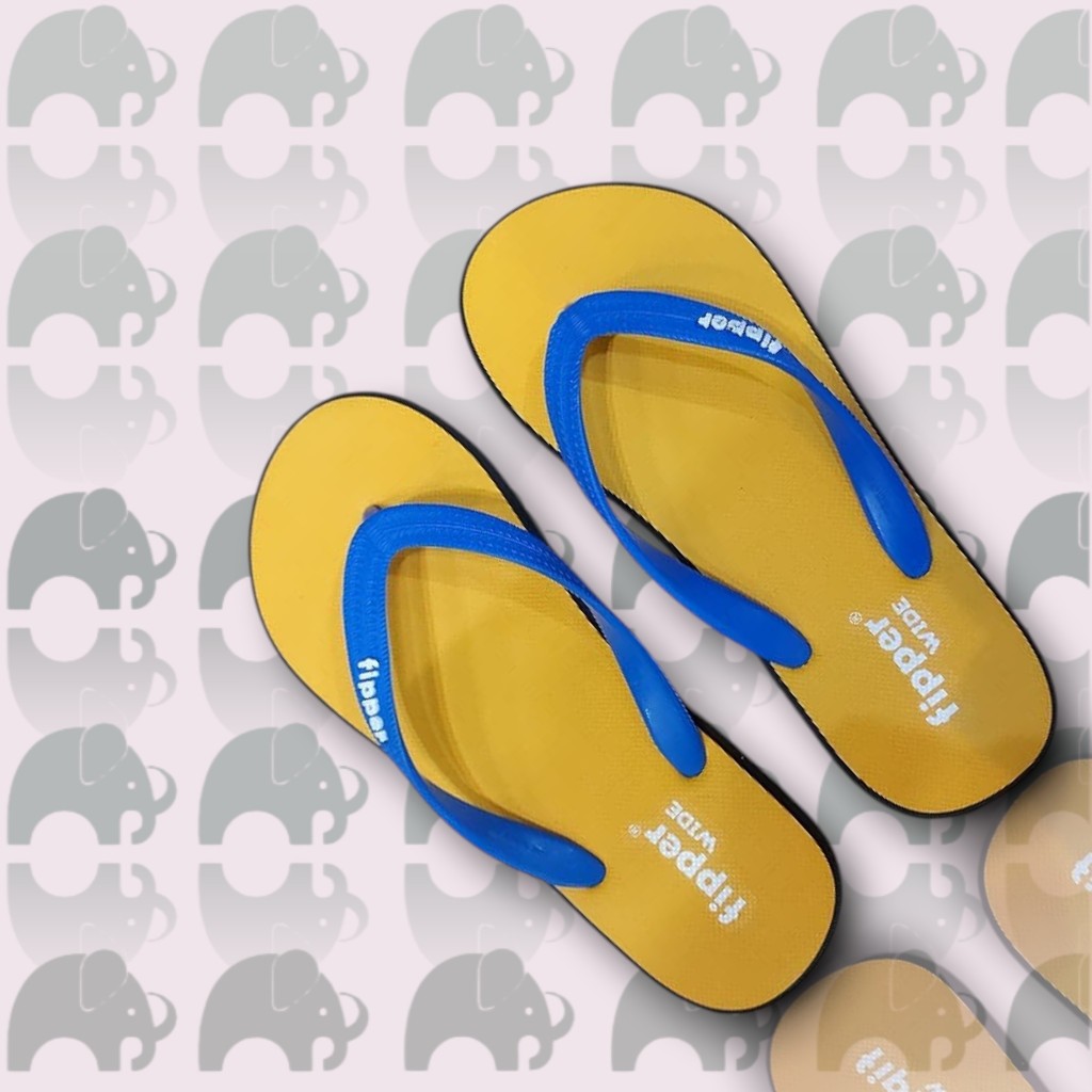 FIPPER WIDE YELLOW (GOLDENROAD) / BLACK / BLUE - sandal jepit pria/wanita