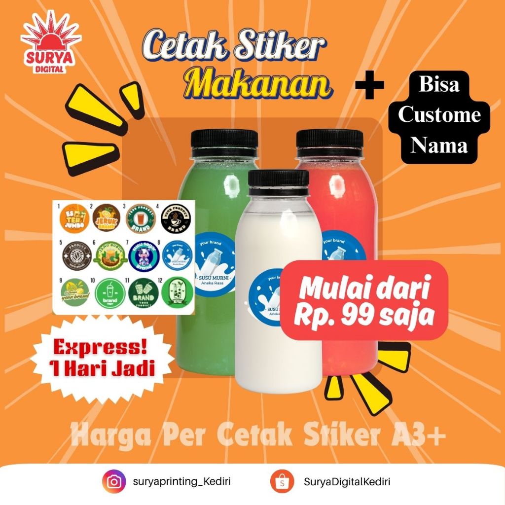 

Cetak Stiker Minuman Custom Free Desain Template / Label Sticker Kemasan Logo Minuman Design Gratis