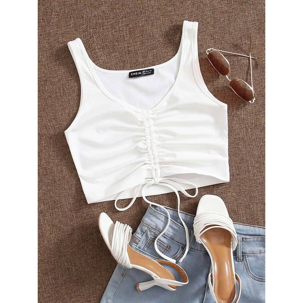 CROP TANKTOP ANAK - ATASAN TANKTOP SERUT MATERIAL RIB KNIT USIA 1-12 TAHUN