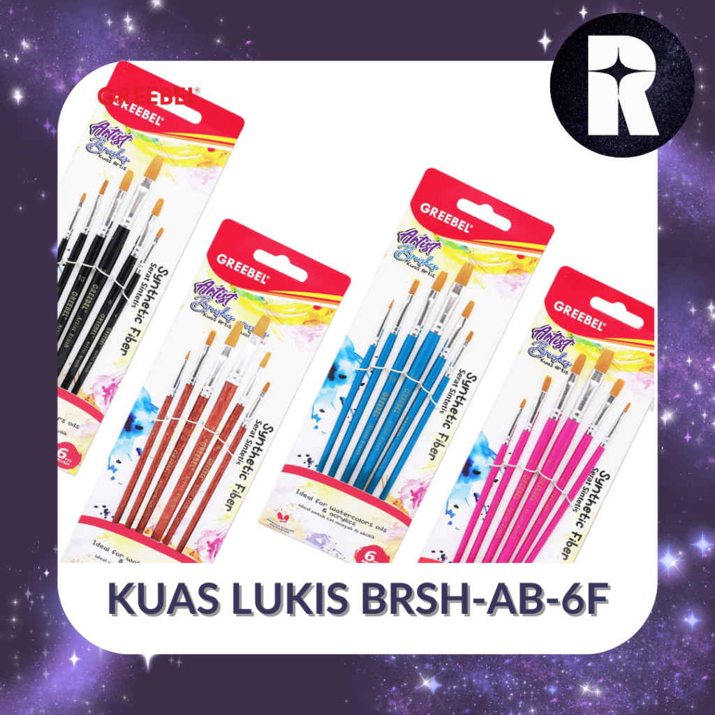 

GREEBEL KUAS LUKIS PAINT BRUSH AB-6F/ KUAS MELUKIS (SET)