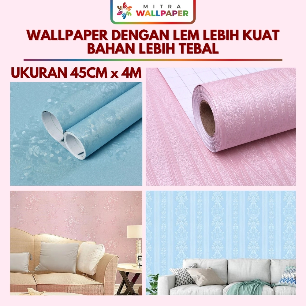 Wallpaper Sticker Dinding Ruang Tamu Embos 3d Motif Bunga Walpaper Minimalis Motif Emboss Mewah