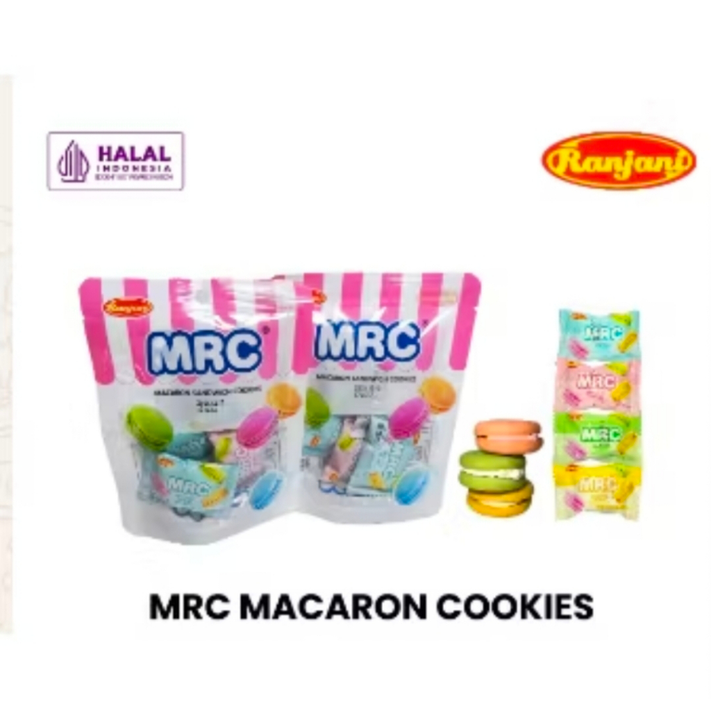

Macaron sandwich cookies MRC dari Ranjani 1 pack isi 12 biskuit dengan rasa buah, jajanan viral kekinian, cemilan biskuit manis, snack warna warni