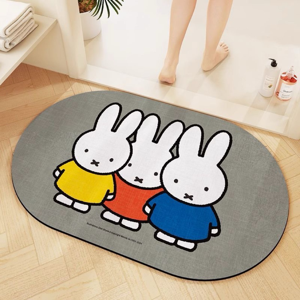 [PREORDER] Keset Lantai Miffy Lucu Anti-Slip untuk Kamar Mandi dan Dapur