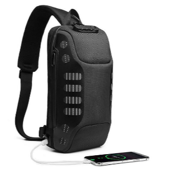 MURAH "OZUKO Sling Bag #9339 - Tas Pria USB Anti Maling Pinggang