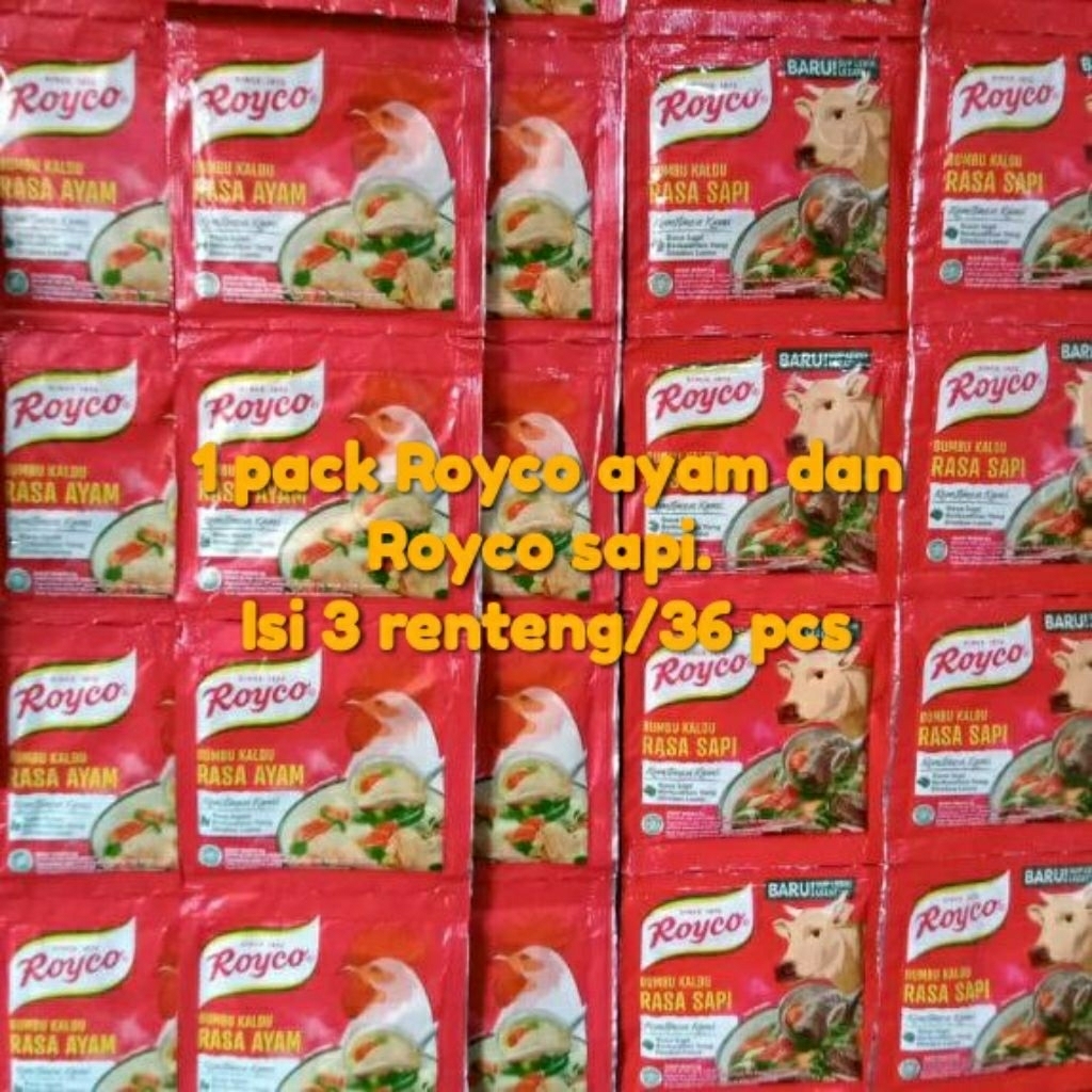 

[1 pack/3 renteng/36 pcs] Royco Sapi/Royco Ayam isi 8 gr/pcs