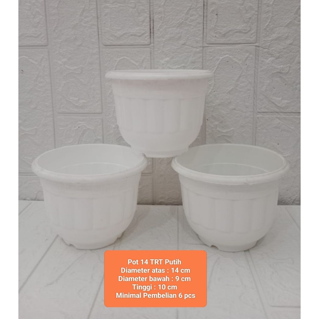 Pot Bunga Putih TRT / Pot Bunga Plastik Putih