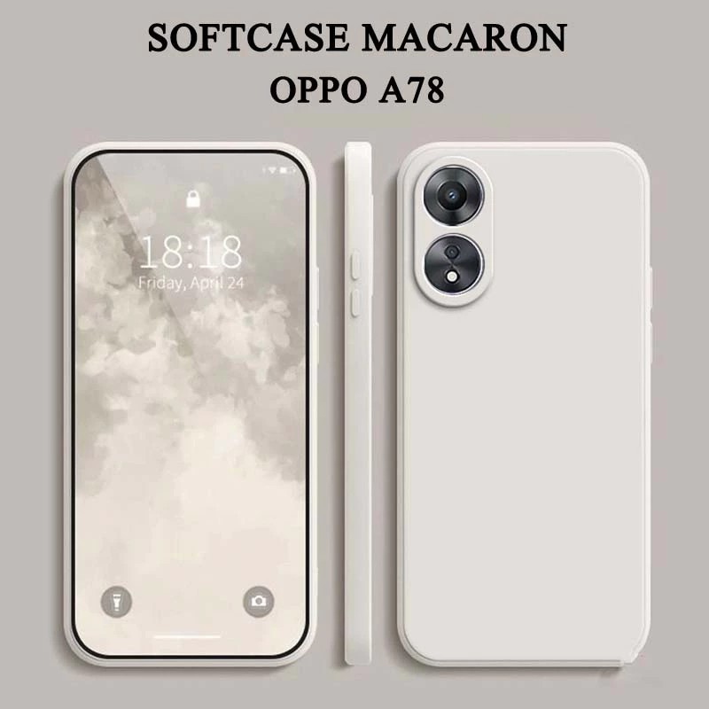 Oppo A785G/58 5G A58 4G A78 4G Macaron Square Softcase Candy Macaron / Case Square Edge Oppo A785G/5