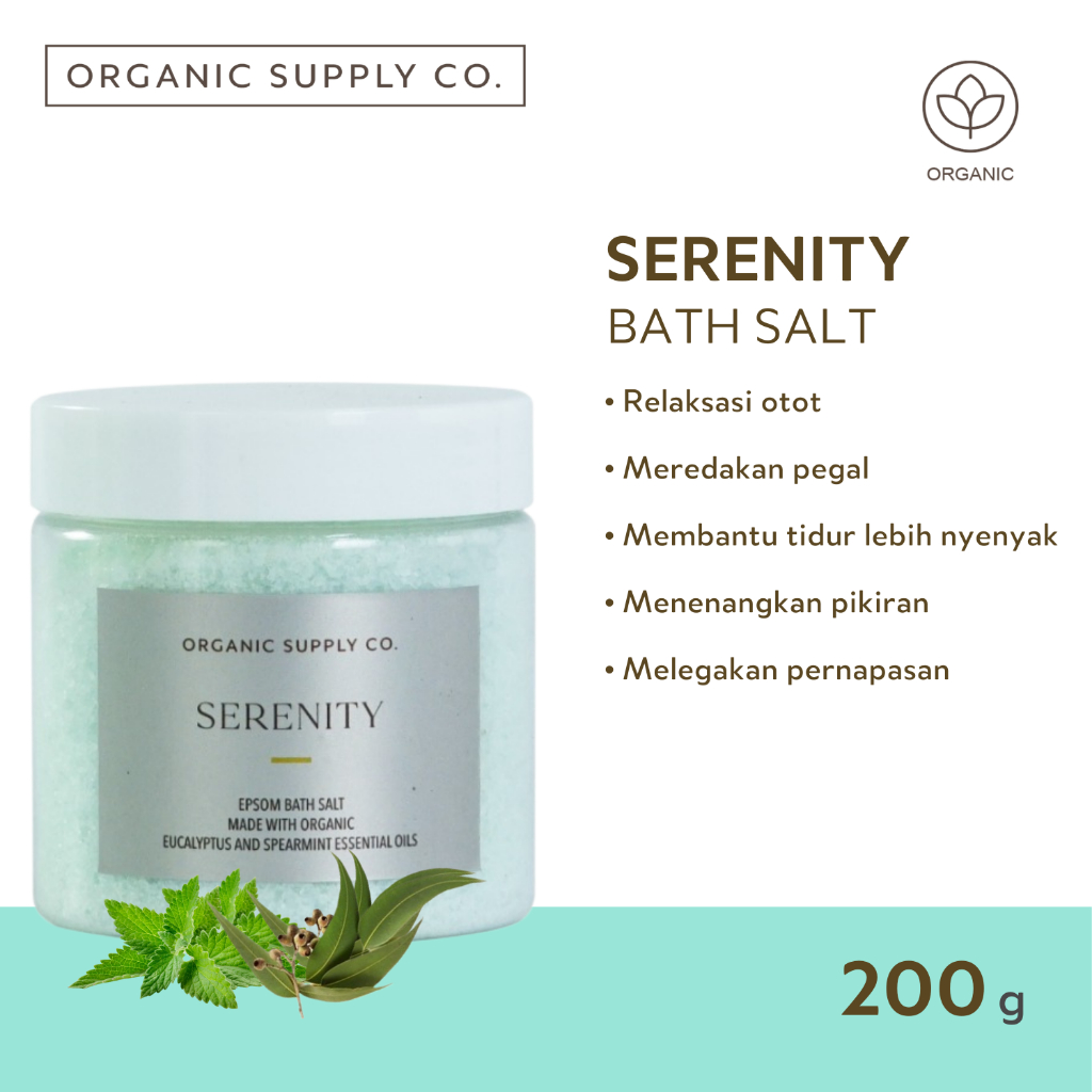 Serenity Bath Salt | Epsom Salt dengan Essential Oil Alami | Garam Berendam Aromaterapi untuk Calmin
