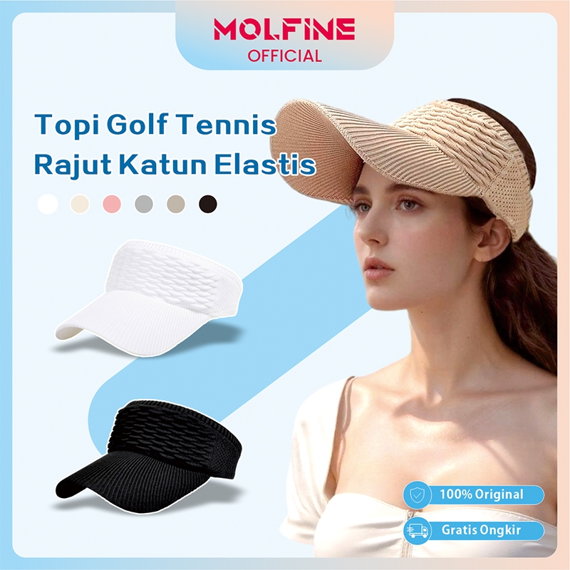 MOLFINE Topi Wanita Golf Senam  Untuk  Hijab Topi Anti UV Korea Style Topi OlahragaTennis Rajut Katu
