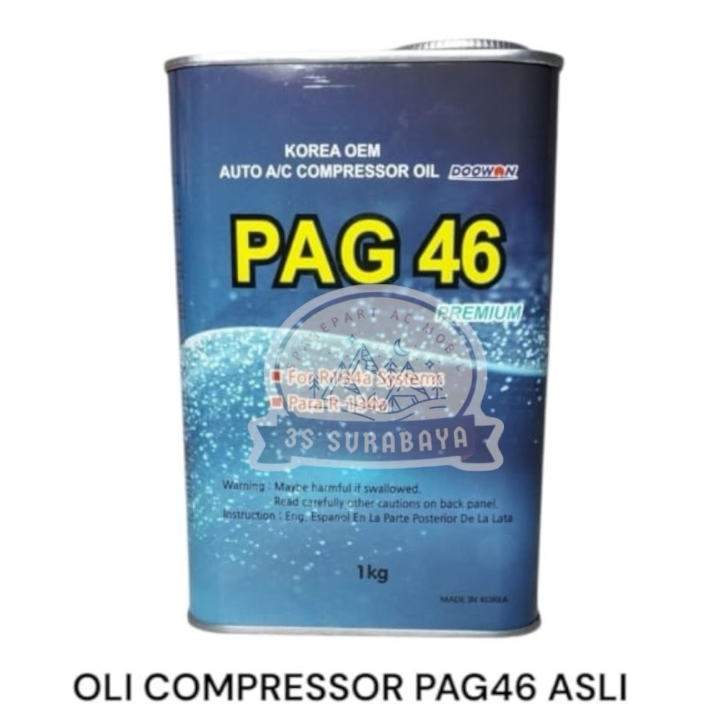 Oli kompresor PAG 46 Asli ukuran 1 liter kaleng Doowon korea Ac mobil (Baru/New)