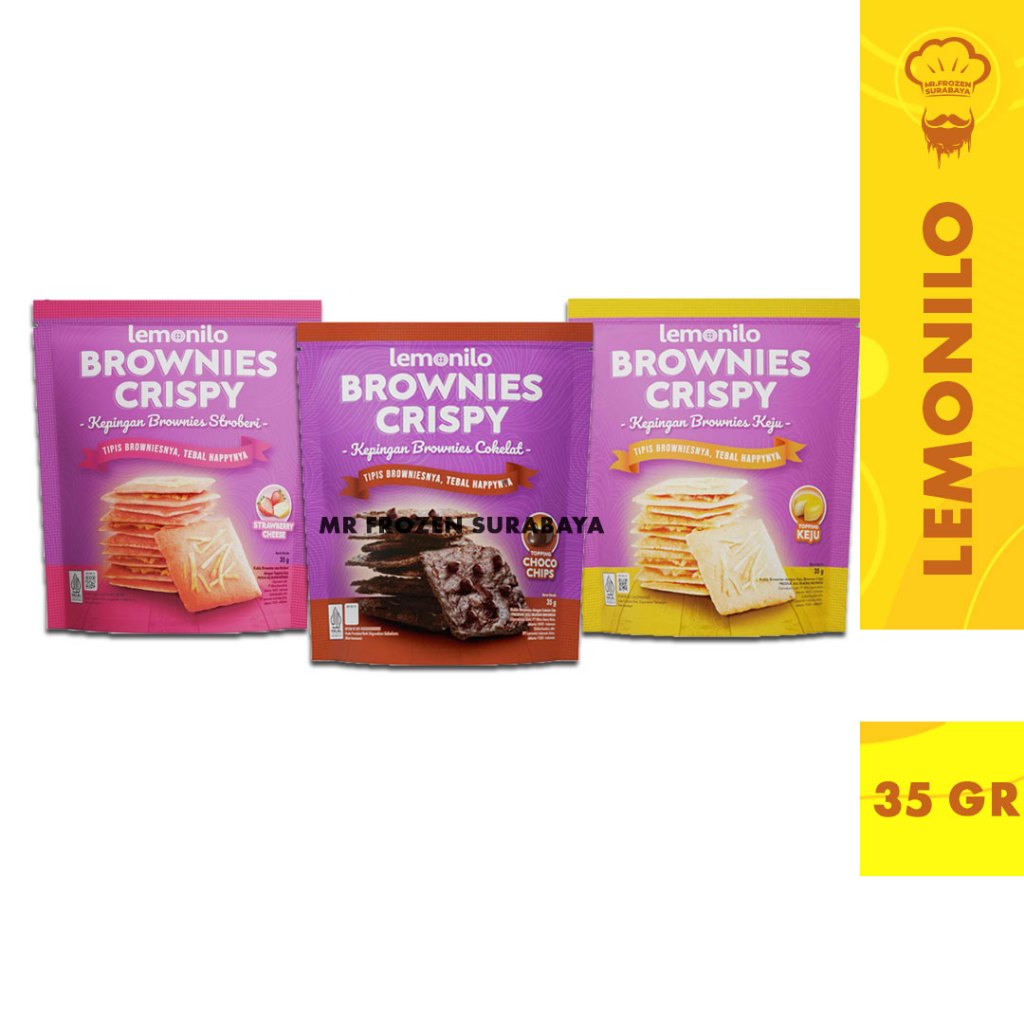 

LEMONILO Brownies Crispy - Chocochips Keju - Cemilan Diet Sehat - Lemonilo Bronis Coklat - Lemonilo Brownie Cheese