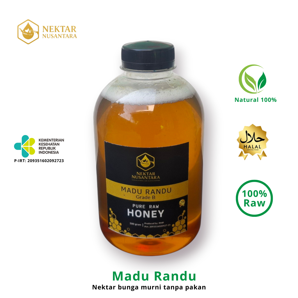 Madu Asli Murni Randu Grade B Full Nektar – Tanpa Pakan & Tanpa Campuran | Original  madu Nektar Nus