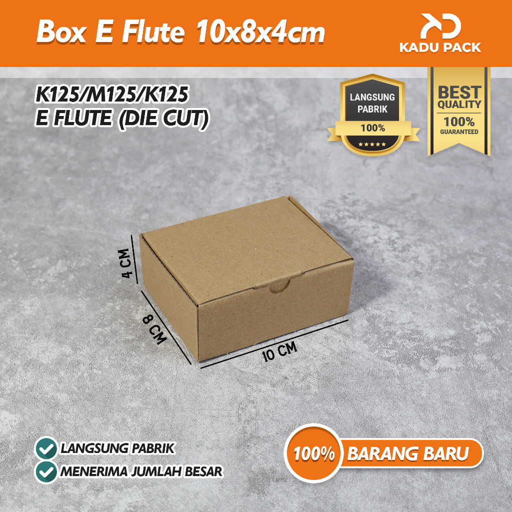 

(Isi 20 Pcs) Kardus Karton Box Packing E Flute Die Cut Polos | 10x8x4 cm | Polos