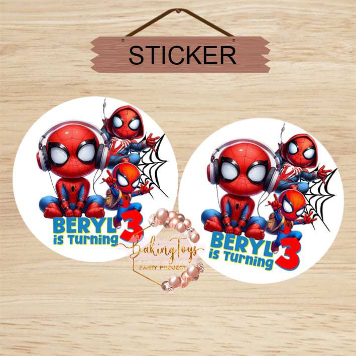 

Spiderman Chibi Putih Sticker Pudding / Tumpeng / Hampers / Bento / Sticker Birthday / Ulang Tahun