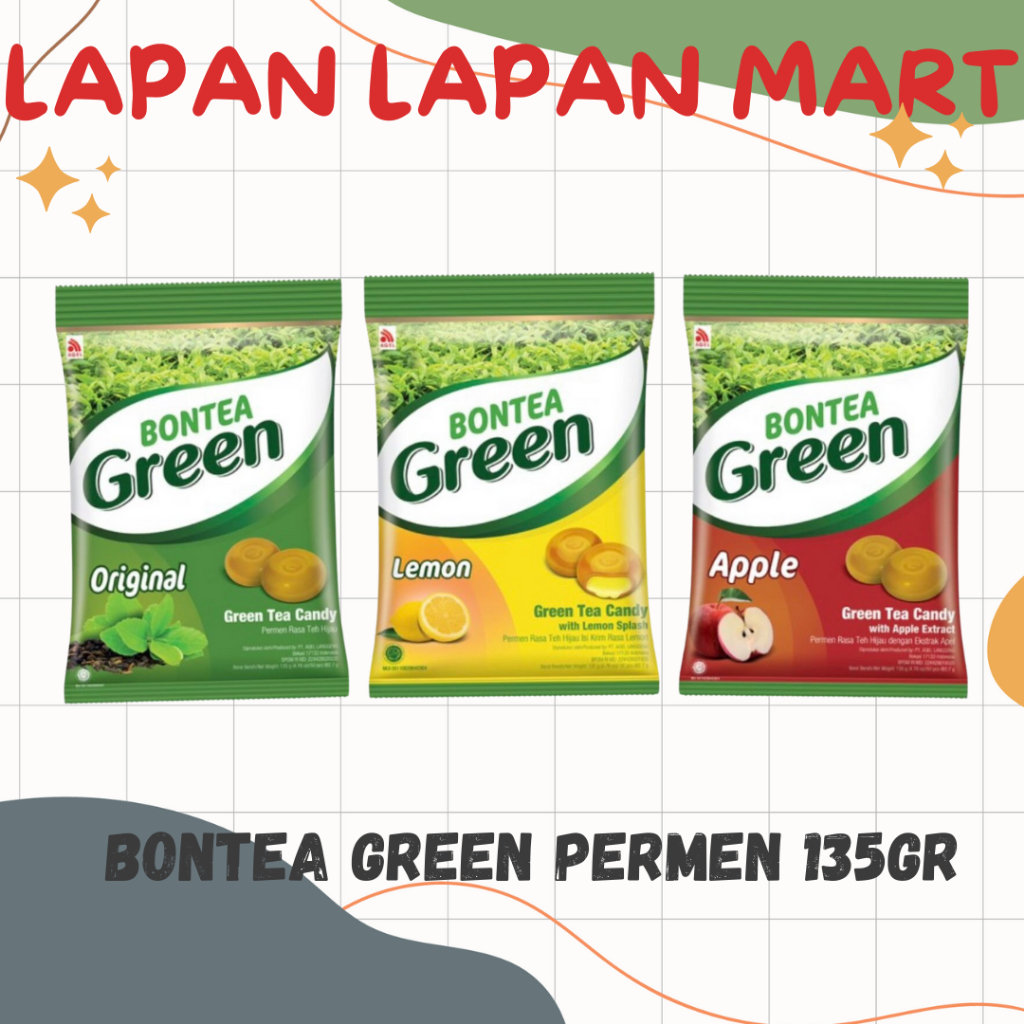 

Bonte Green Permen 135gr (Original , Lemon , Apple)
