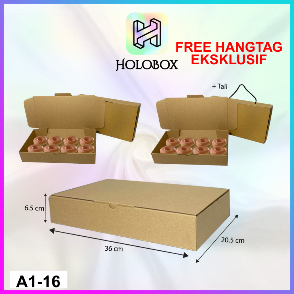

Box/Dus/Kotak Polos/Packaging/Kue/Donut/Corrugated Uk.36x20.5x6.5