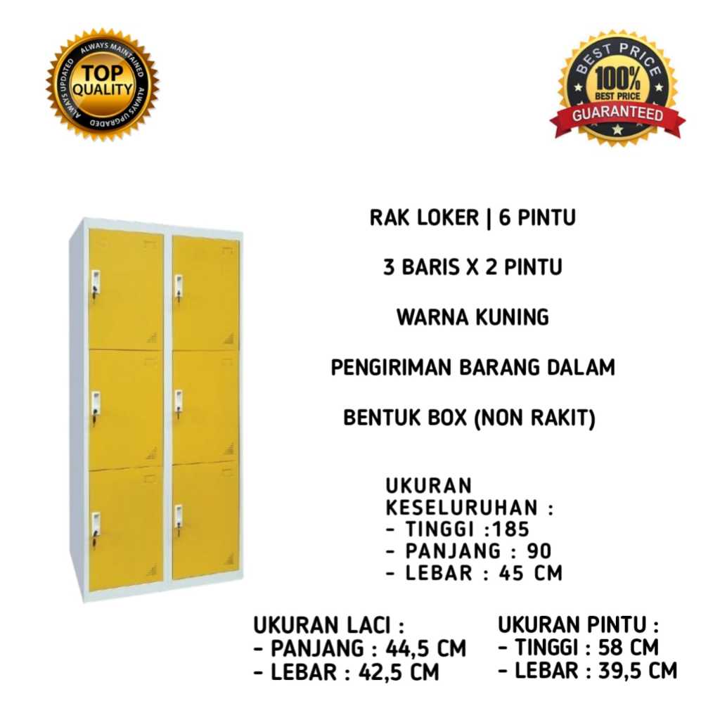 Zehn Loker Besi 6 Pintu Lc00103-2-Yl Kuning Zehn Locker Lc00103 2Set Locker dengan 6 Pintu Penyimpan