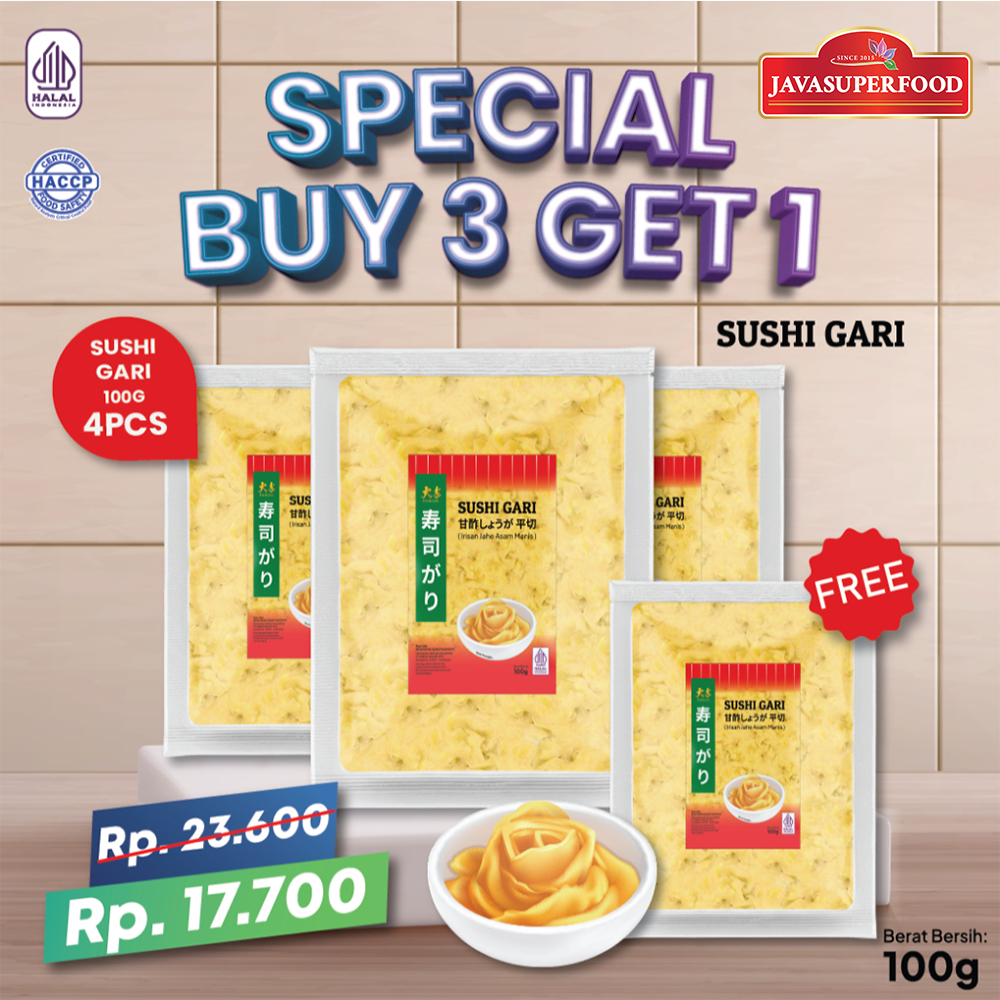 

(BELI 3 GRATIS 1) HALAL DAIKICHI SUSHI GARI / ACAR JAHE / GINGER PICKLE