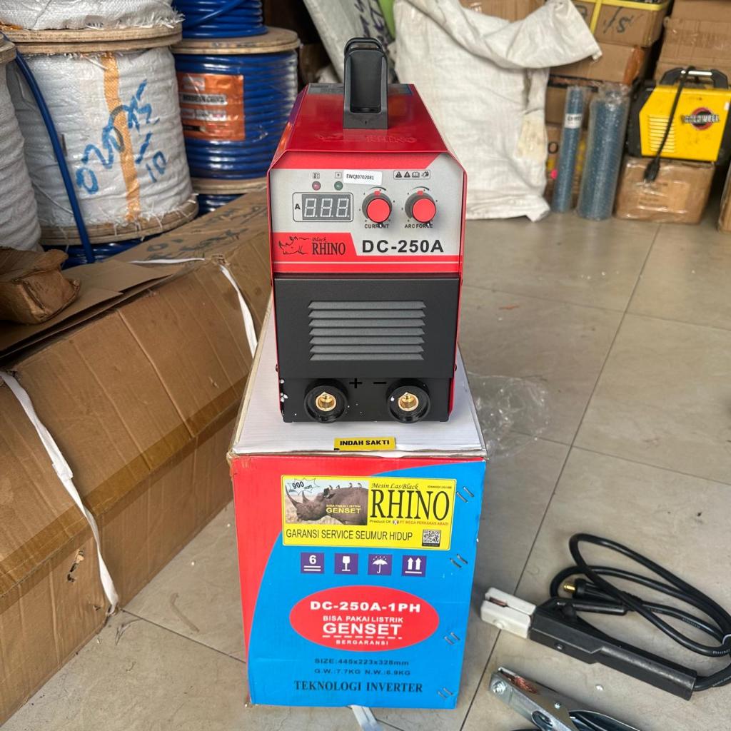 Mesin Las Listrik 250A 1 Phase Trafo Las Digital Inverter Welder Rhino DC-250A