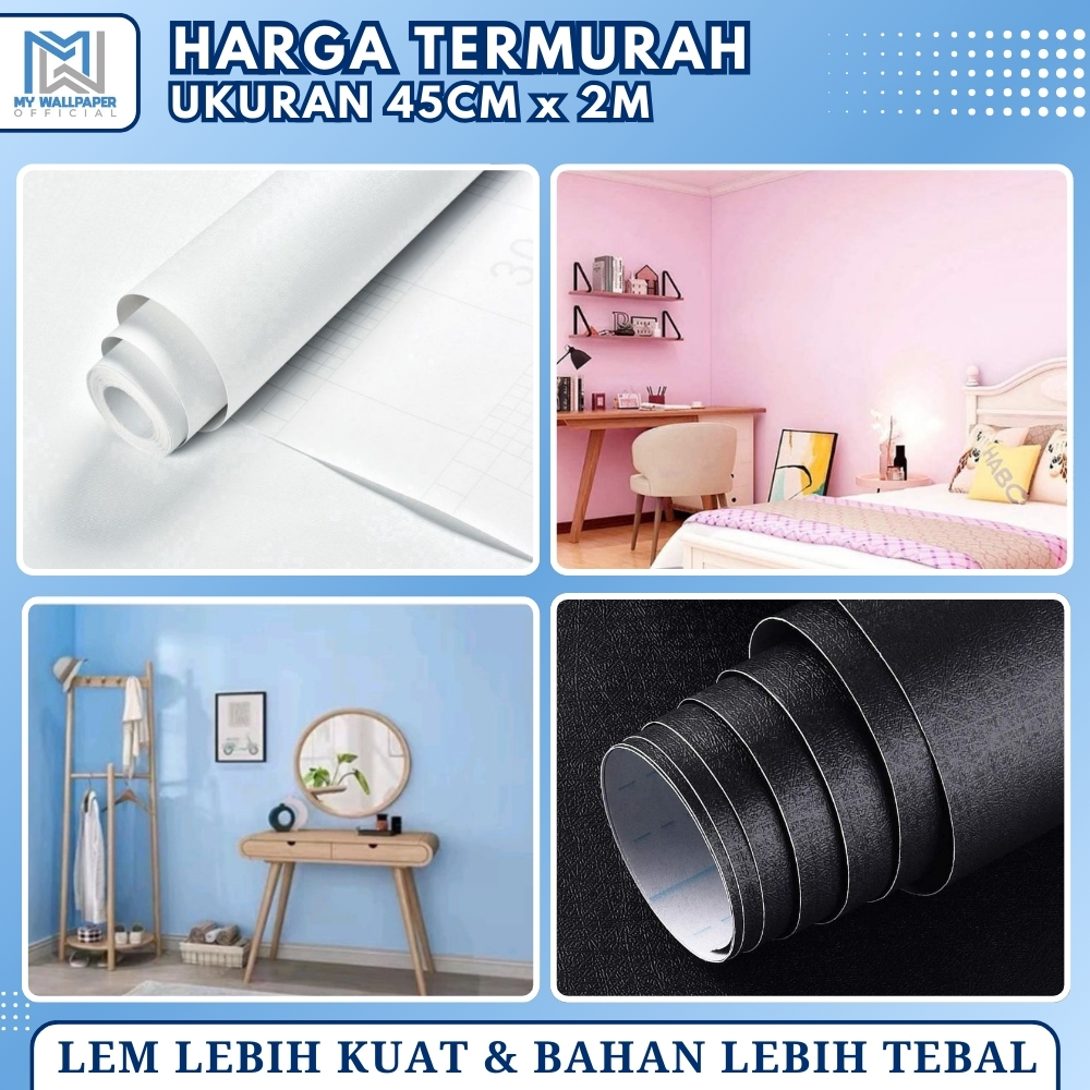 Wallpaper Sticker Dinding Motif Polos Abu Wallpaper Dinding Polos Pink 1 Meter