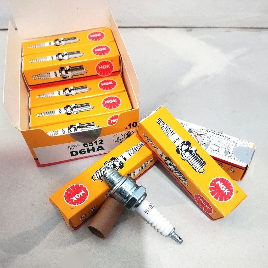 Busi D6HA NGK Busi Motor Honda Astrea C90 C70 Motor Bebek Drat Besar - Busi Motor (NGK)