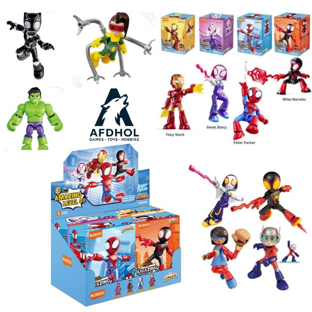 BLOKEES  MARVEL SPIDEY AMAZING LEVEL 03 02 01 PRECOOL MAINAN ACTION FIGURES SPIDERMAN PETER PARKER I