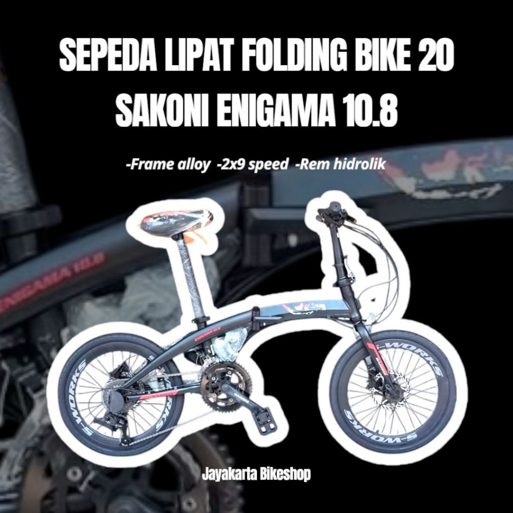 SEPEDA LIPAT FOLDING BIKE 20 SAKONI ENIGAMA 10.8 ORIGINAL BARU