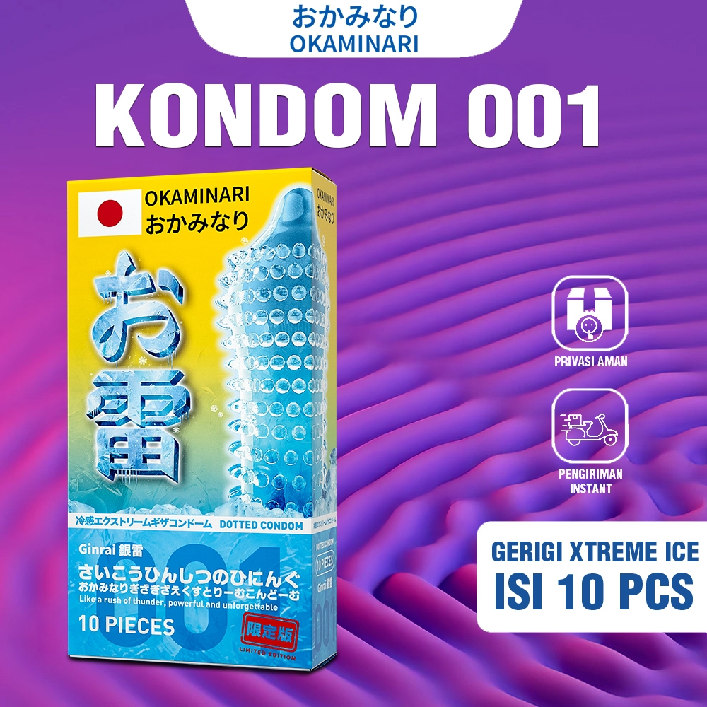 Kondom 001 Okaminari Ginrai Gerigi Xtreme Sensasi Dingin - Isi 10 Pcs