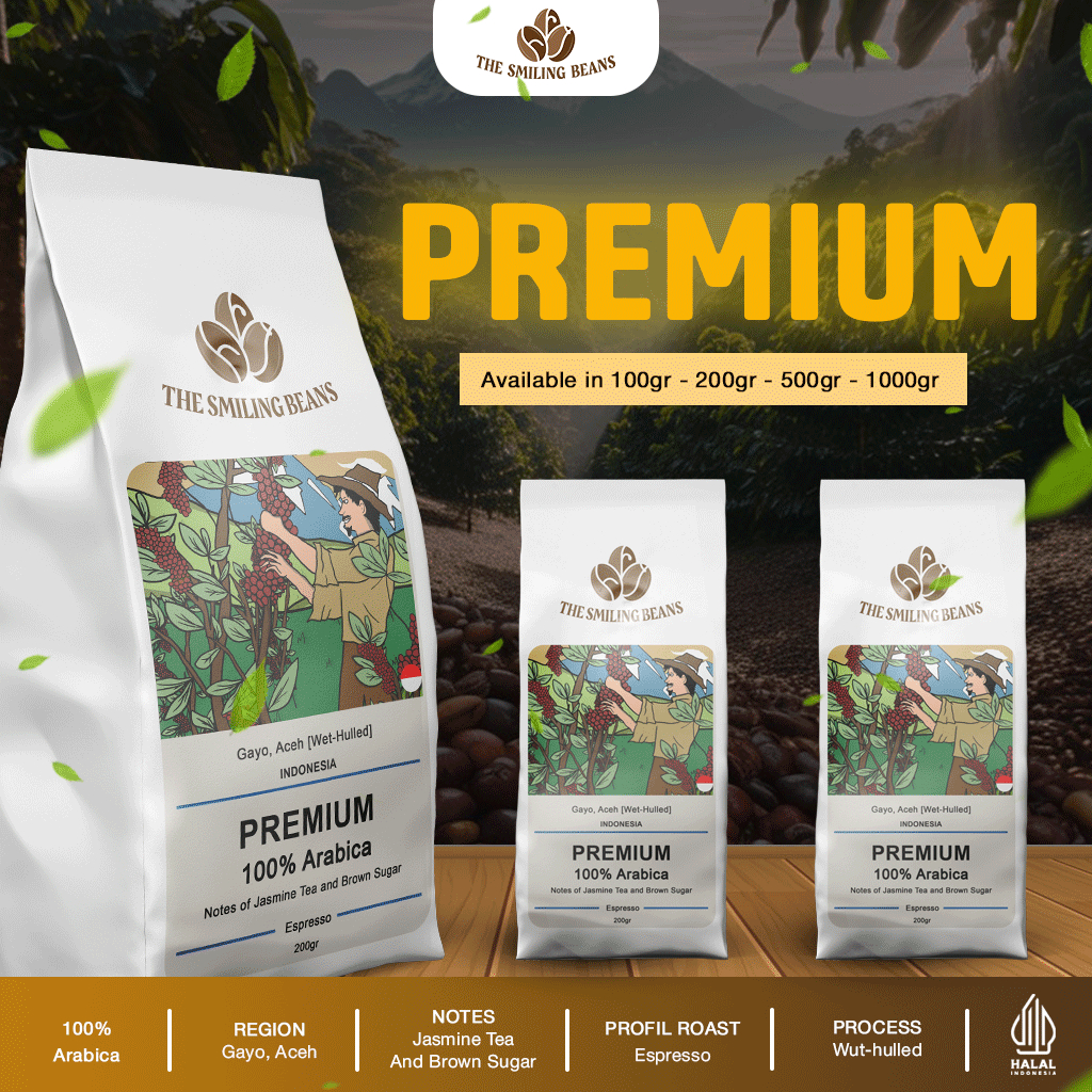 

PREMIUM I THE SMILING BEANS I SINGLE ORIGIN ESPRESSO (ARABICA) I ROASTED BEANS I BIJI KOPI