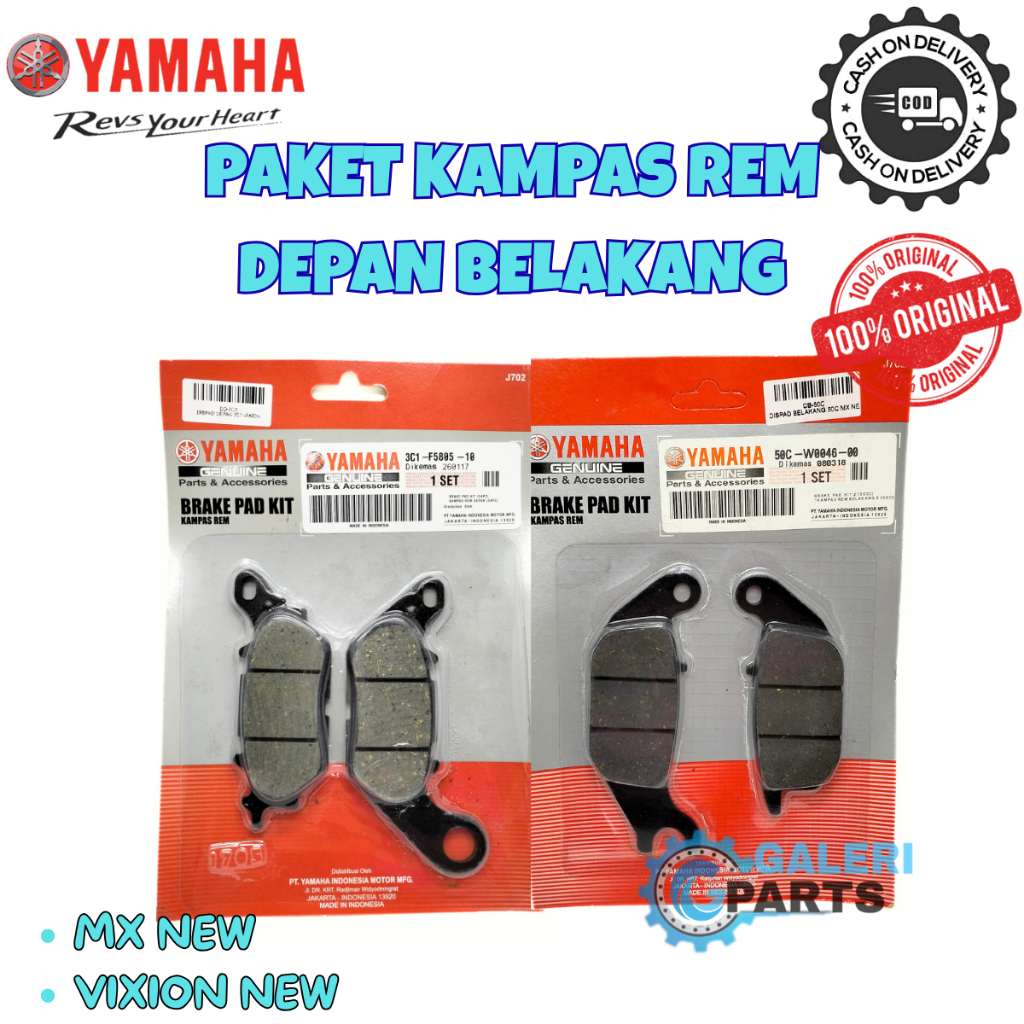 ORIGINAL PAKET DISPAD DEPAN BELAKANG 50C 3C1 YAMAHA VIXION NEW NVA NVL XABRE R15 V2 JUPITER MX NEW 1