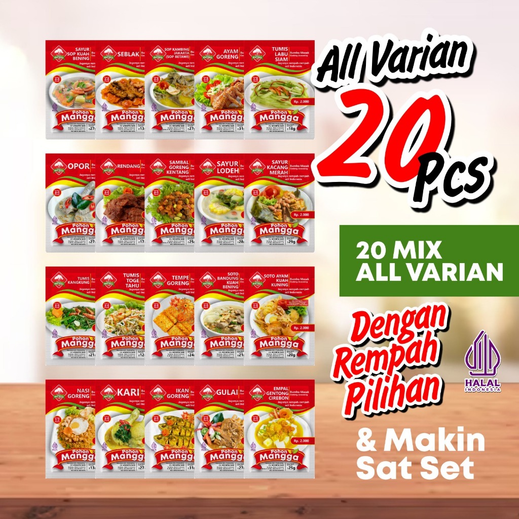 

Mix 20 All Varian Bumbu Masak Cap Pohon Mangga
