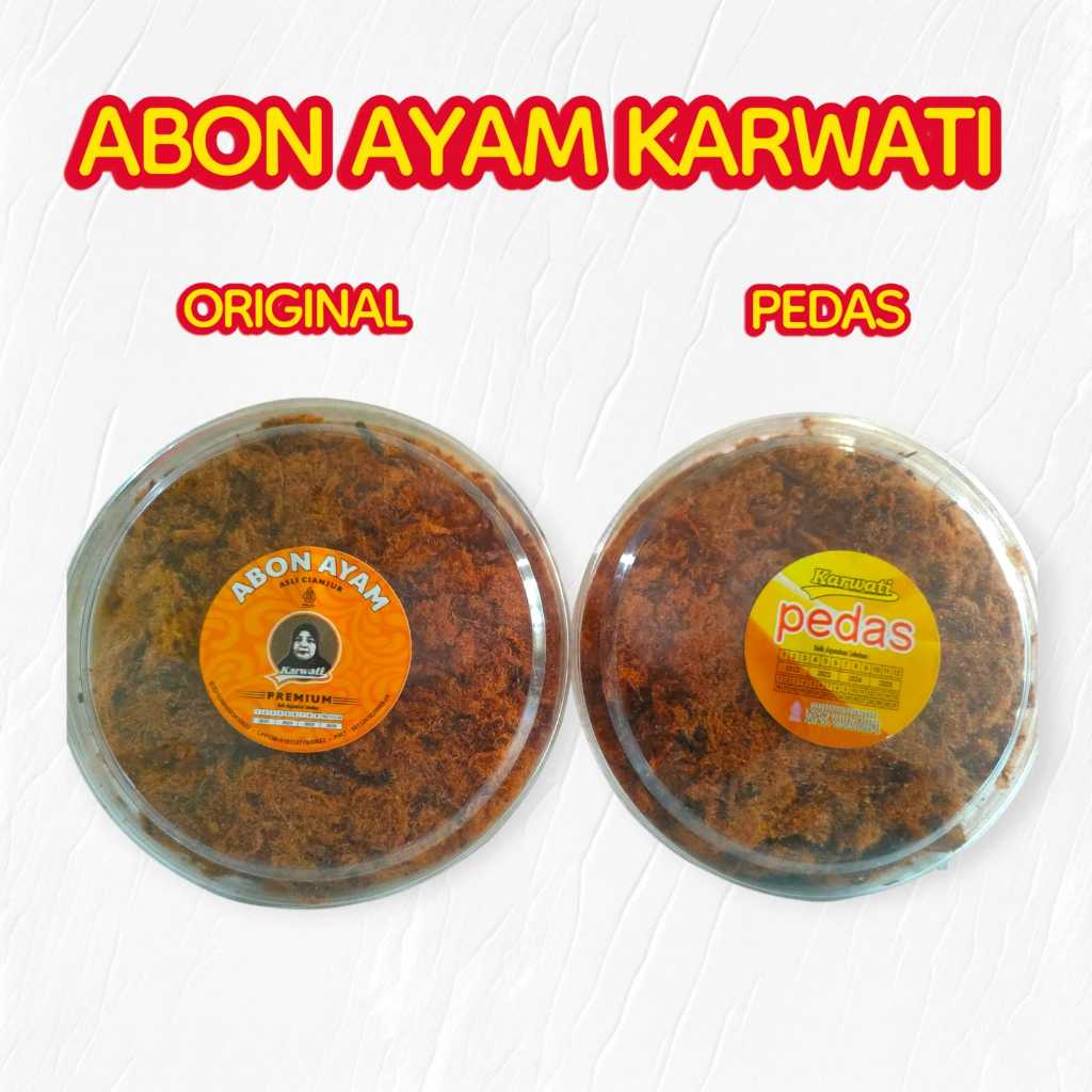 

ABON AYAM KARWATI OROGINAL DAN PEDAS ABON RUMAHAN GURIH & PRAKTIS LAUK SIAP SAJI