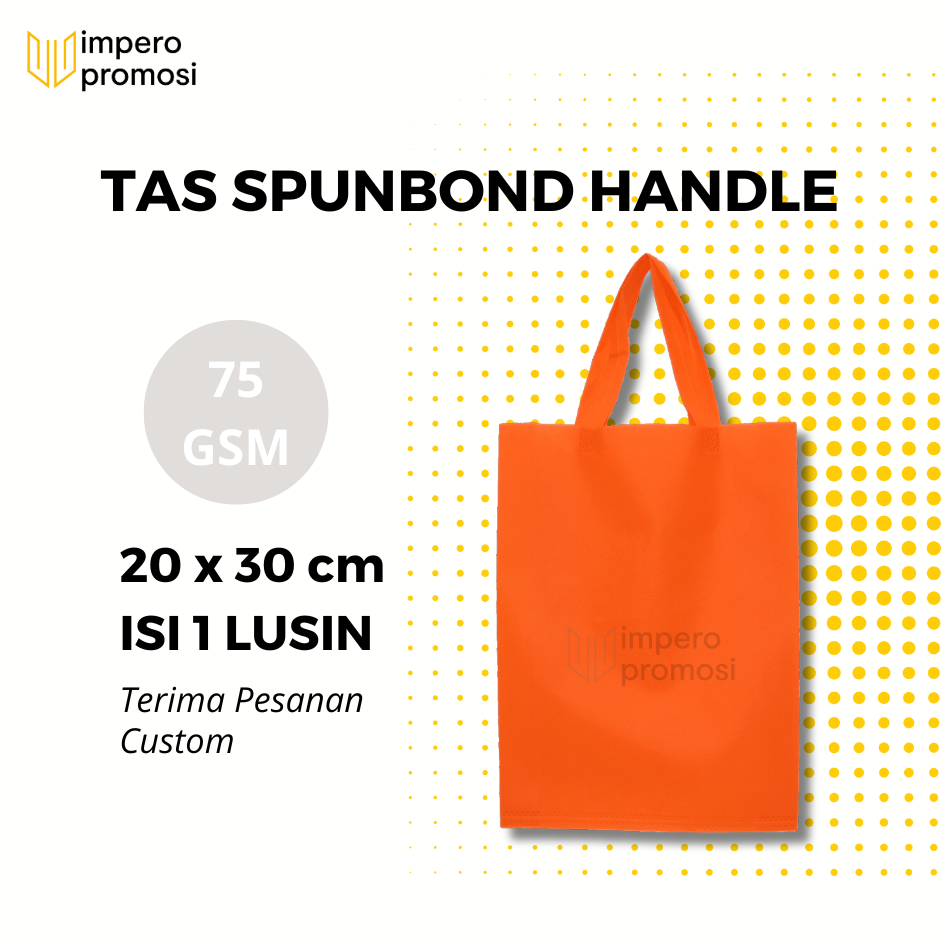 

Impero - GOODIE BAG SPUNBOND HANDLE 20x30 / Harga Lusinan / Kantong Belanja Murah (Orange)