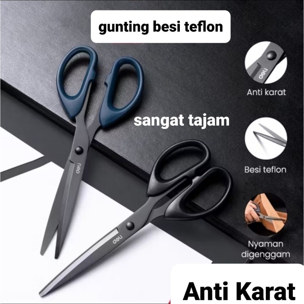 

gunting teflon/gunting tajam/gunting anti karat/gunting serbaguna/scissors/gunting sedang